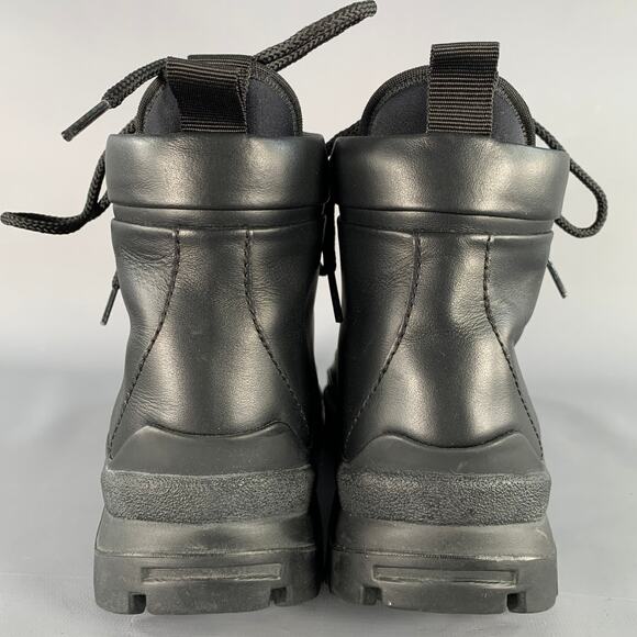 JOHN ELLIOTT Size 7 Black Faux Leather Lace-Up Tread Sole Ankle Boots main image 7